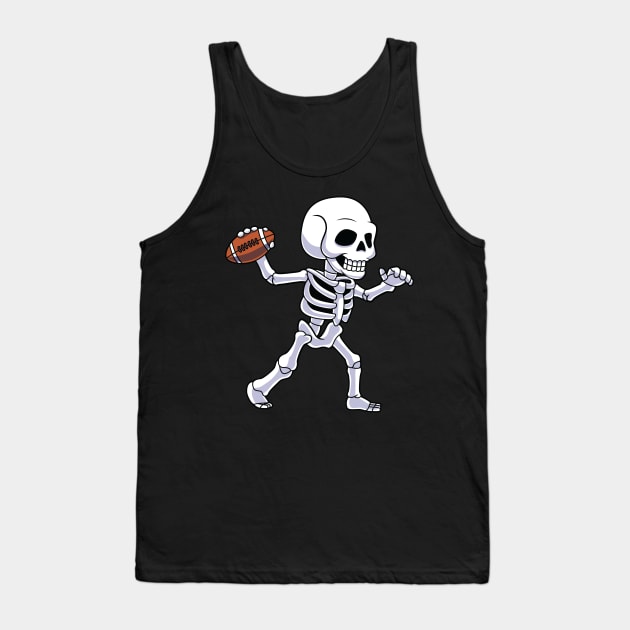 Skeleton American Football Player Halloween Costume Tank Top by HCMGift